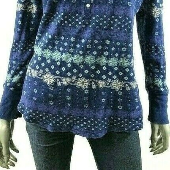 Victoria's Secret Fair Isle Thermal Knit Henley - Picture 2 of 7